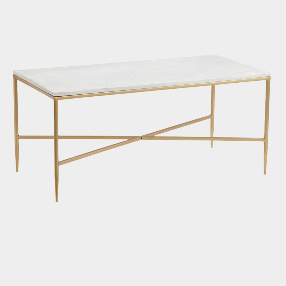 Herbert Coffee Table Marble Top: Gold Frame
