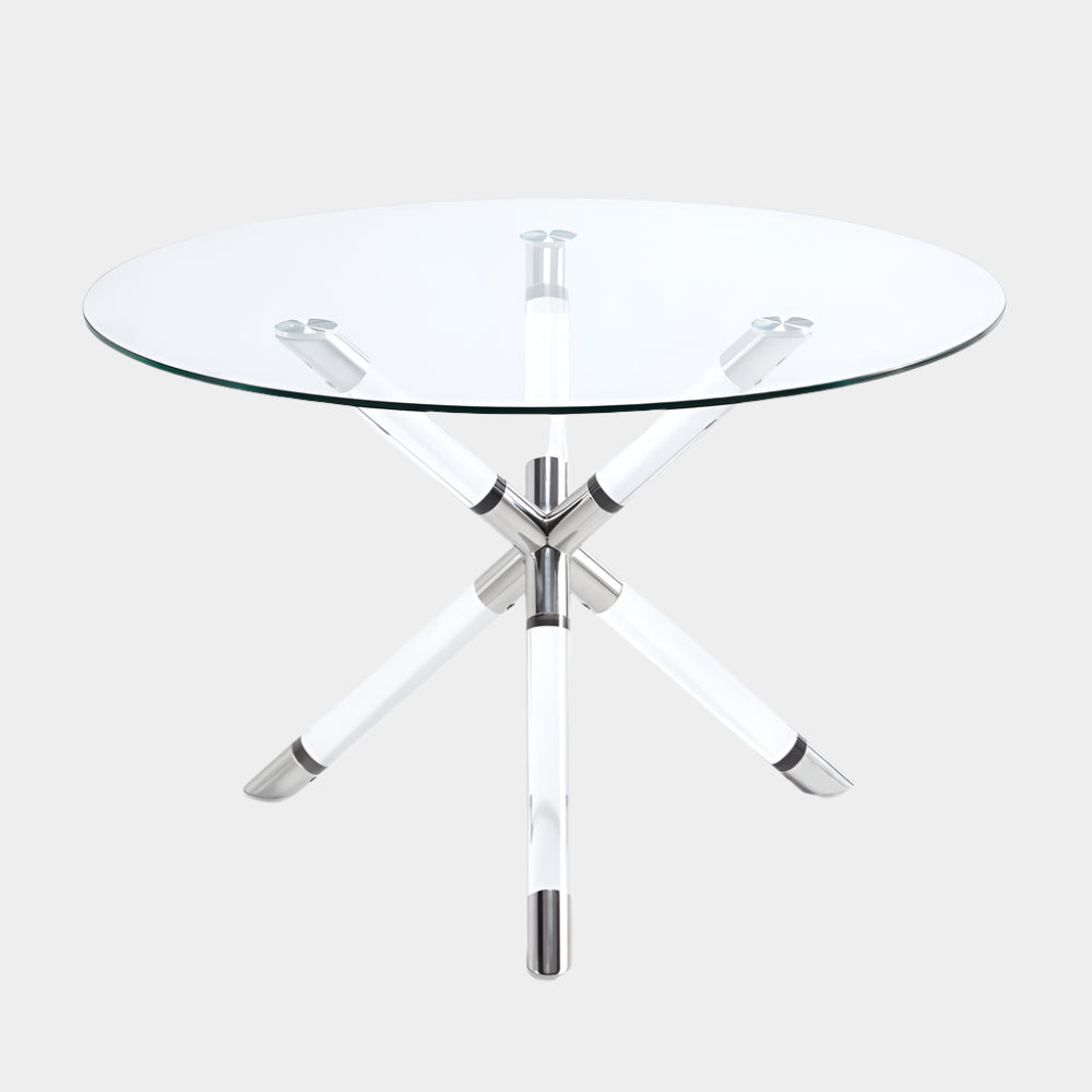 Paloma Dining Table: Silver
