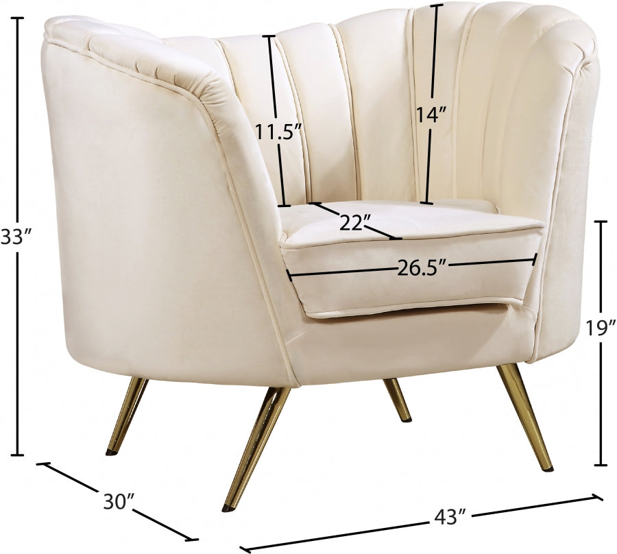 Fauteuil d'appoint rembourré en chenille Vivi