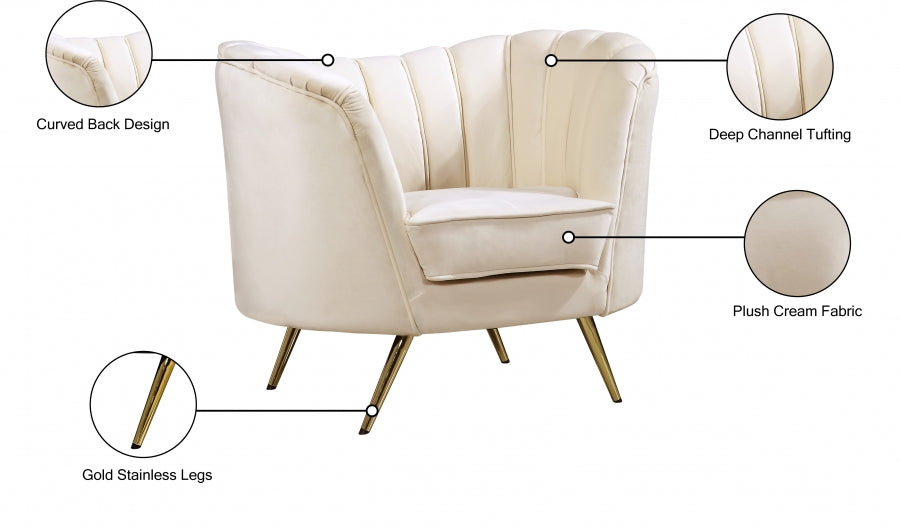 Fauteuil d'appoint rembourré en chenille Vivi