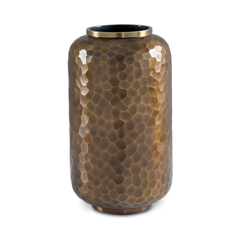 Ethen Aluminum Flower Vases: Antique Brass (Set of 2)