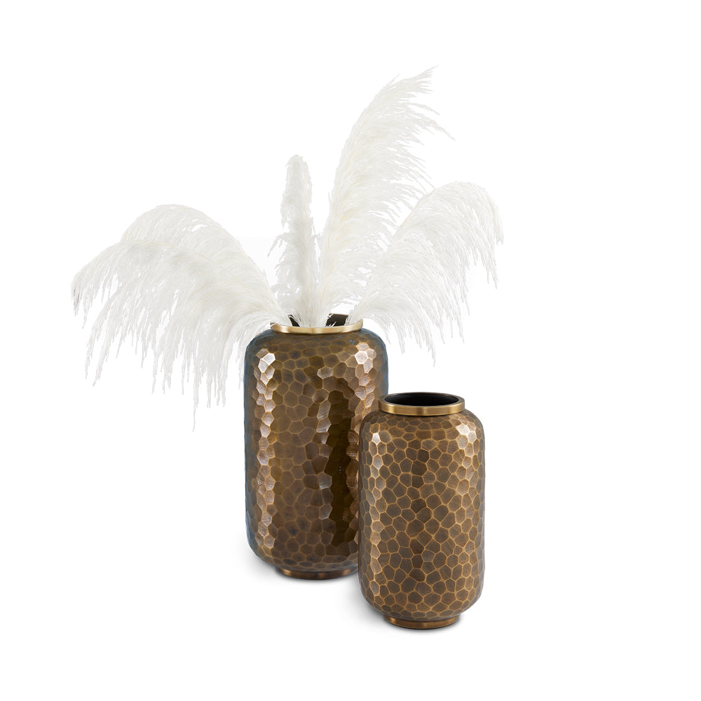 Ethen Aluminum Flower Vases: Antique Brass (Set of 2)