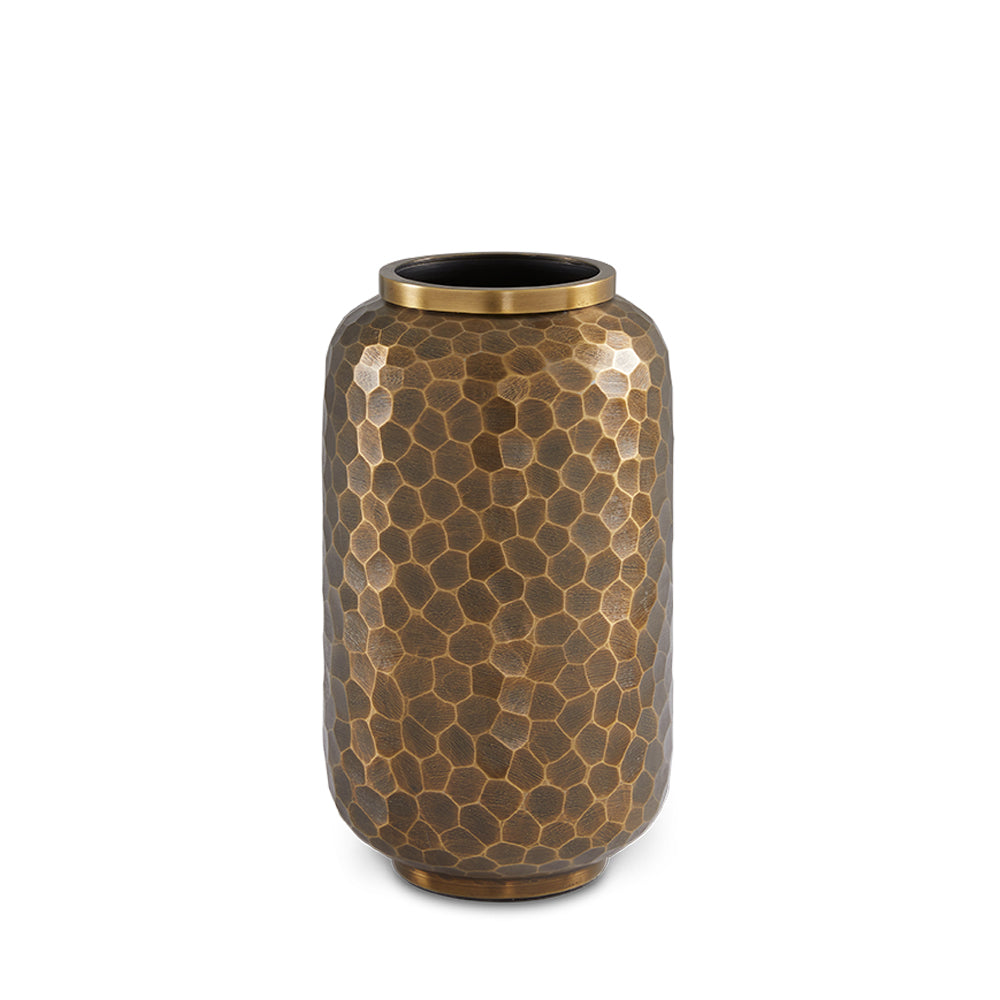 Ethen Aluminum Flower Vases: Antique Brass (Set of 2)