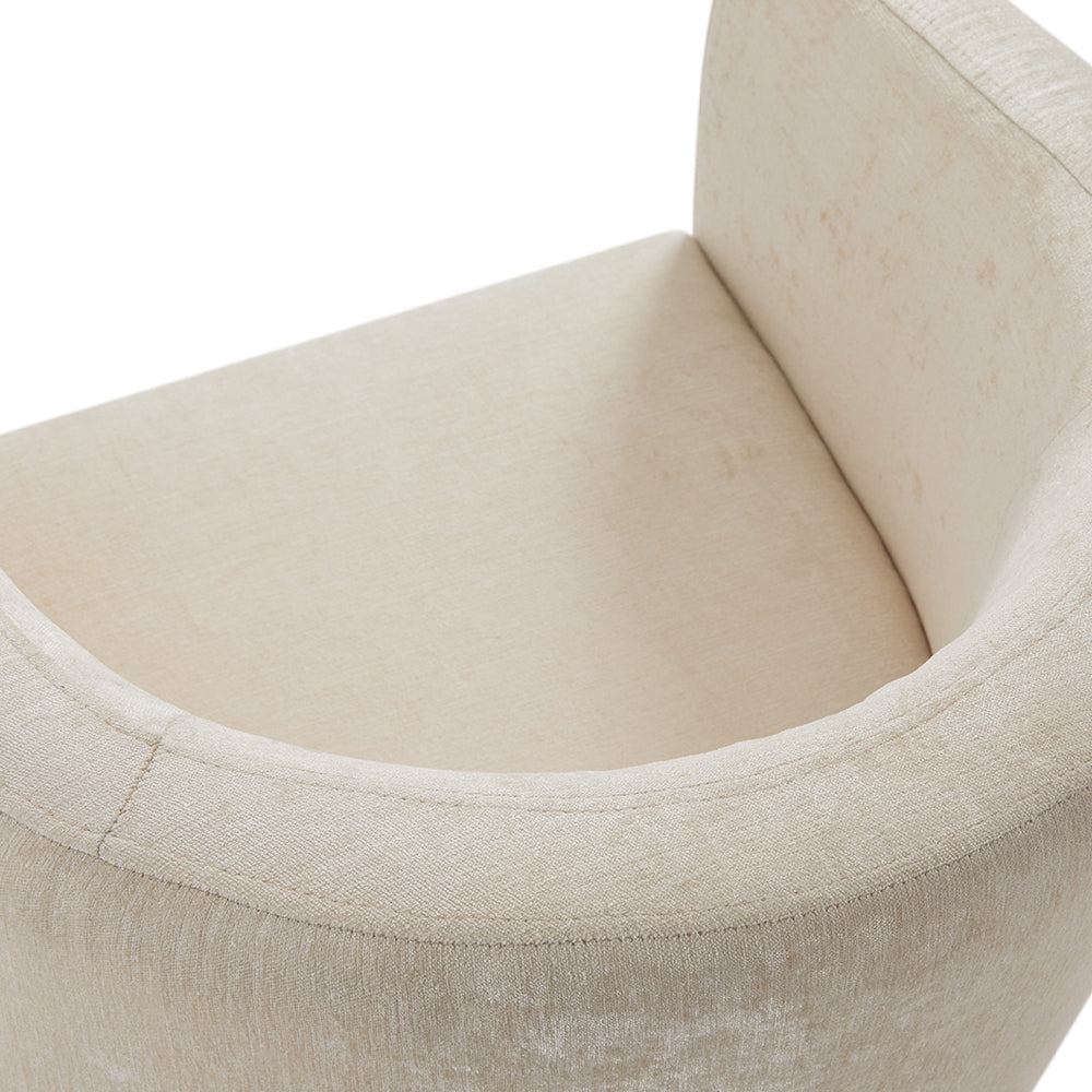 Anton Accent Chair: Ivory Fabric