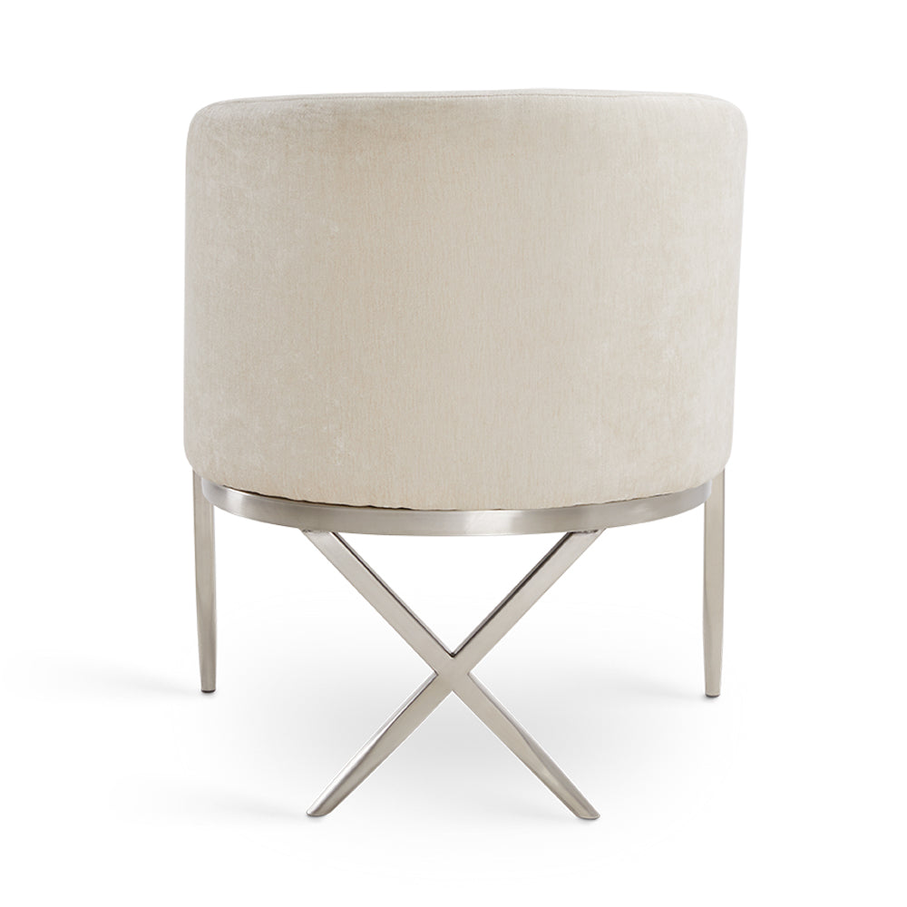 Anton Accent Chair: Ivory Fabric