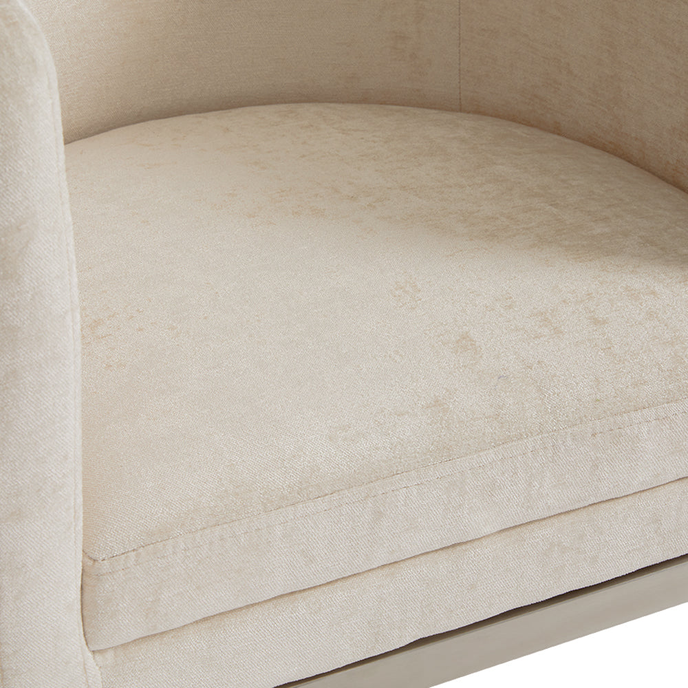Anton Accent Chair: Ivory Fabric