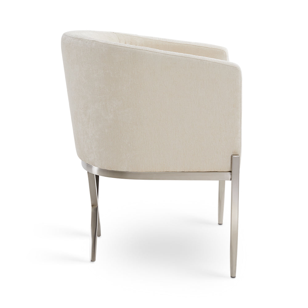 Anton Accent Chair: Ivory Fabric