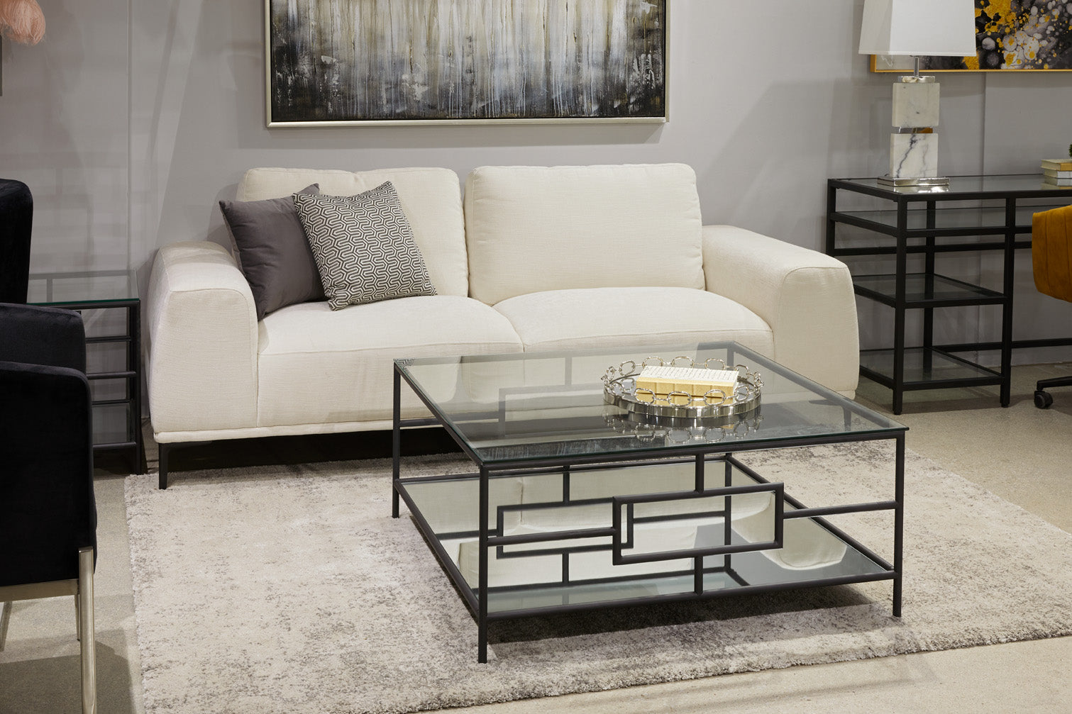 Middleton Sofa: Beige linen