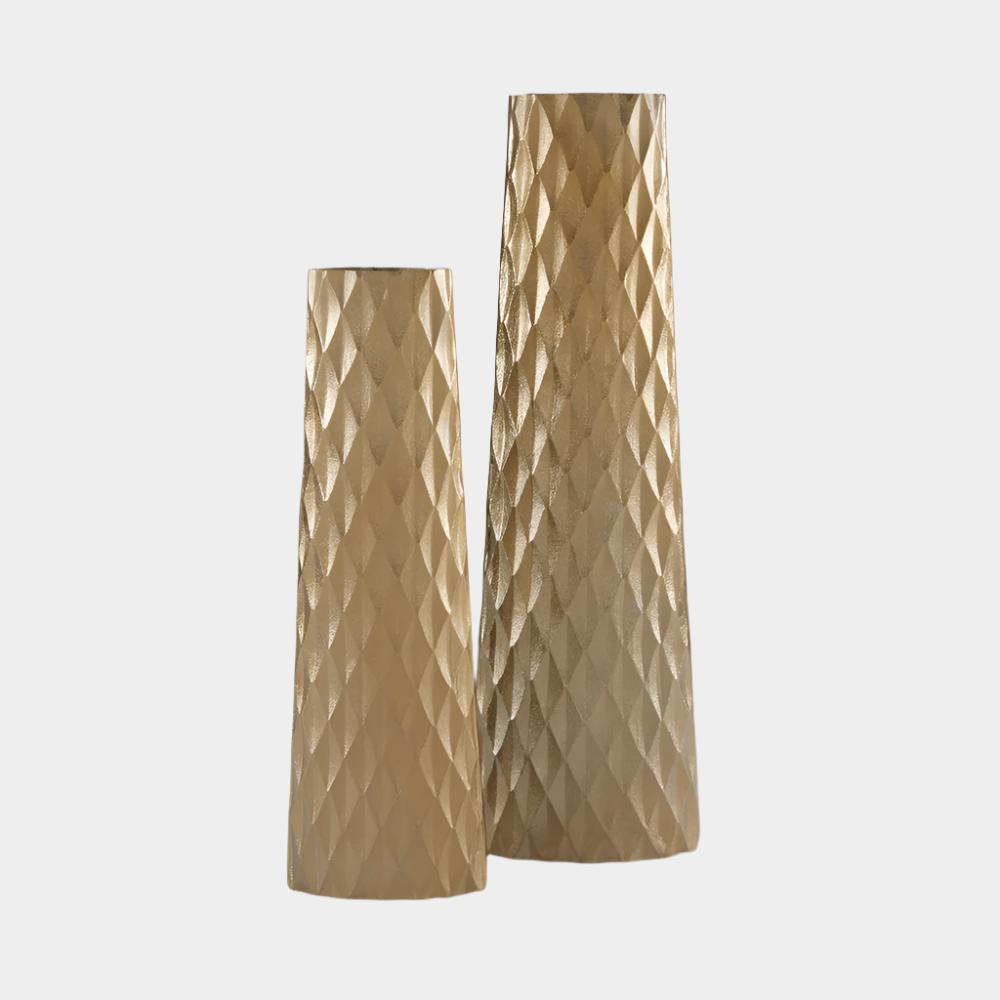 Vase de sol (lot de 2) en laiton antique