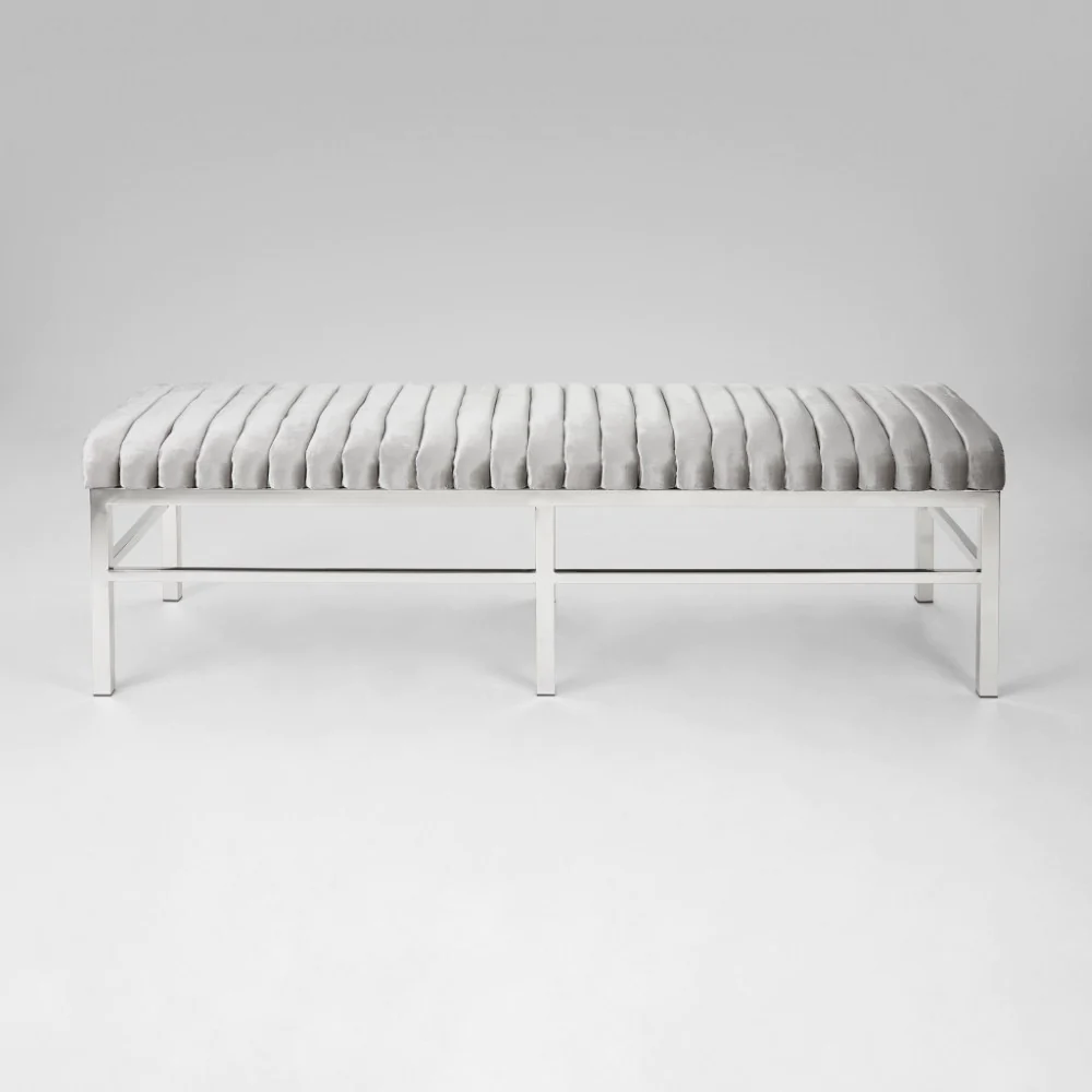 Channel Bench Grey Velvet