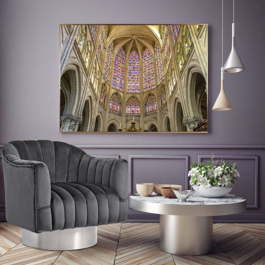 Farrah Velvet Upholstered Swivel Accent Chair