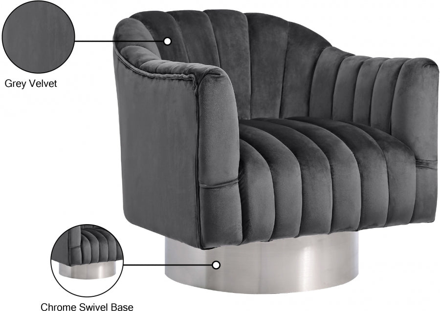 Farrah Velvet Upholstered Swivel Accent Chair