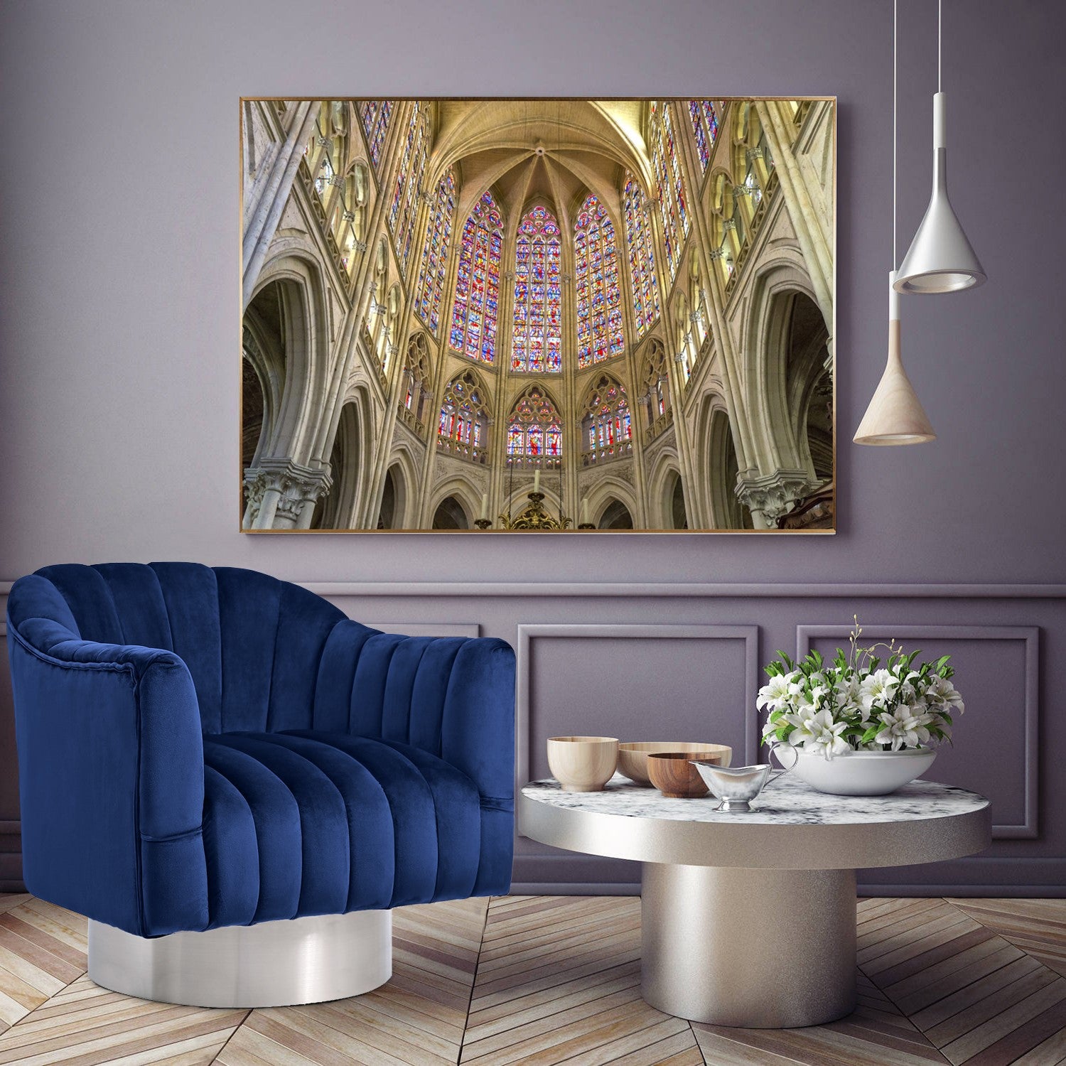 Farrah Velvet Upholstered Swivel Accent Chair