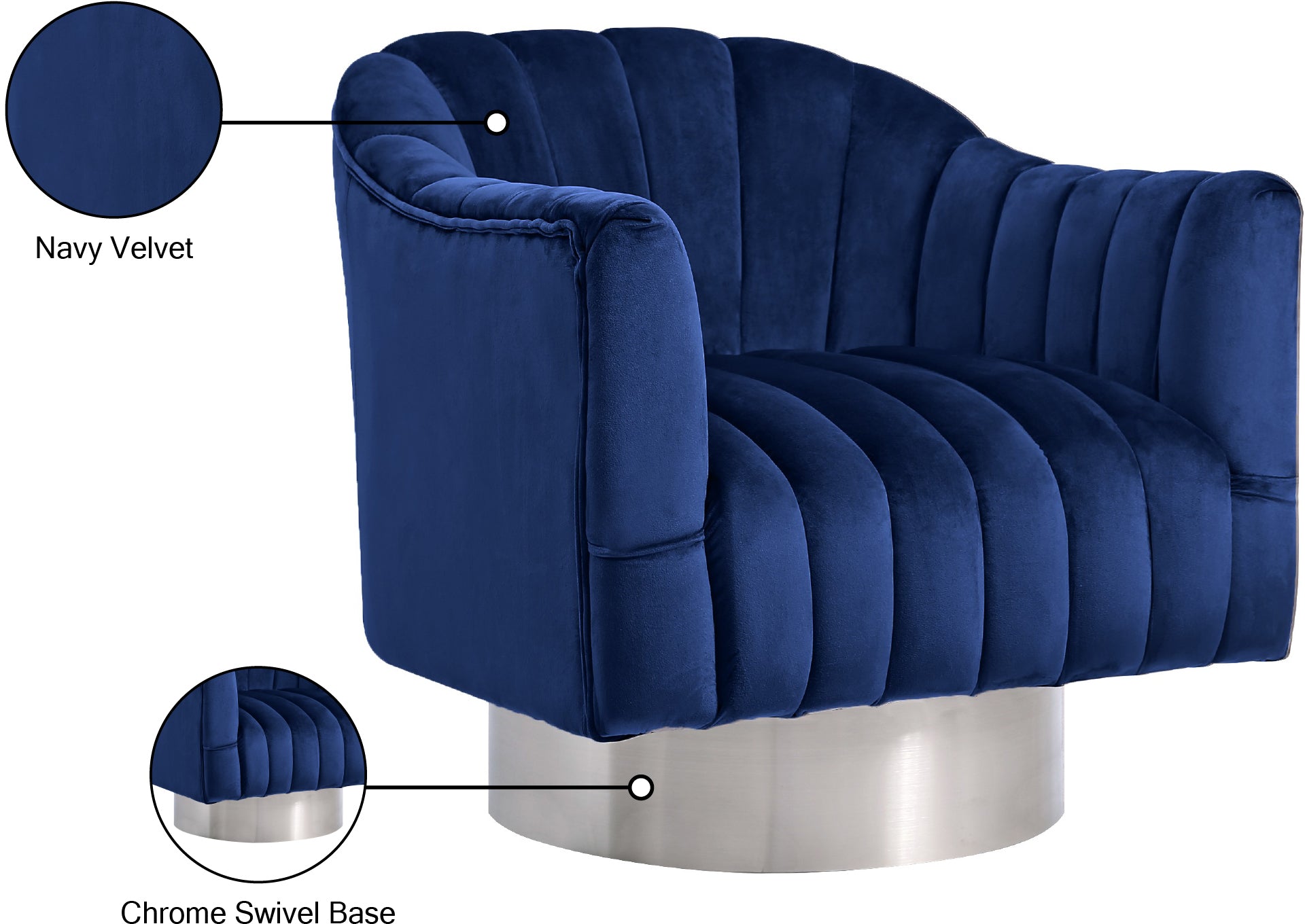 Farrah Velvet Upholstered Swivel Accent Chair