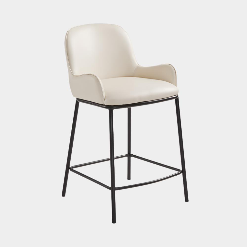 Chaise de bar Bennett : similicuir taupe