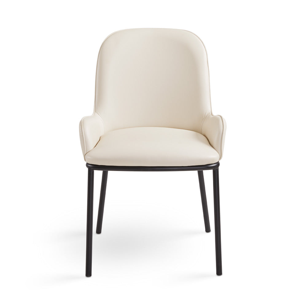 Chaise de salle à manger Bennett en similicuir taupe