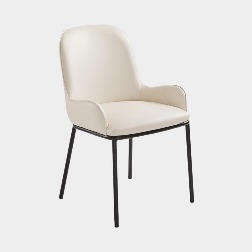 Chaise de salle à manger Bennett en similicuir taupe