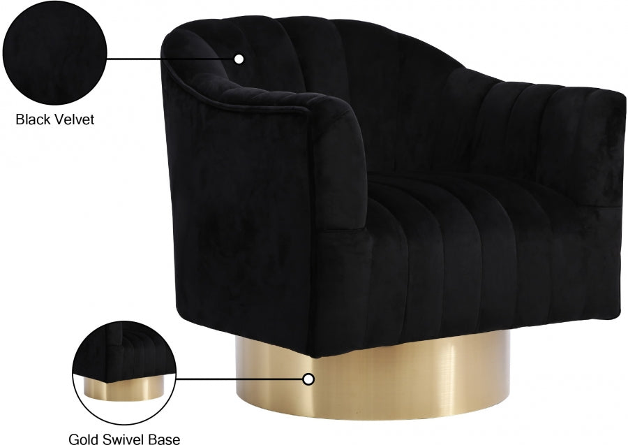 Farrah Velvet Upholstered Swivel Accent Chair