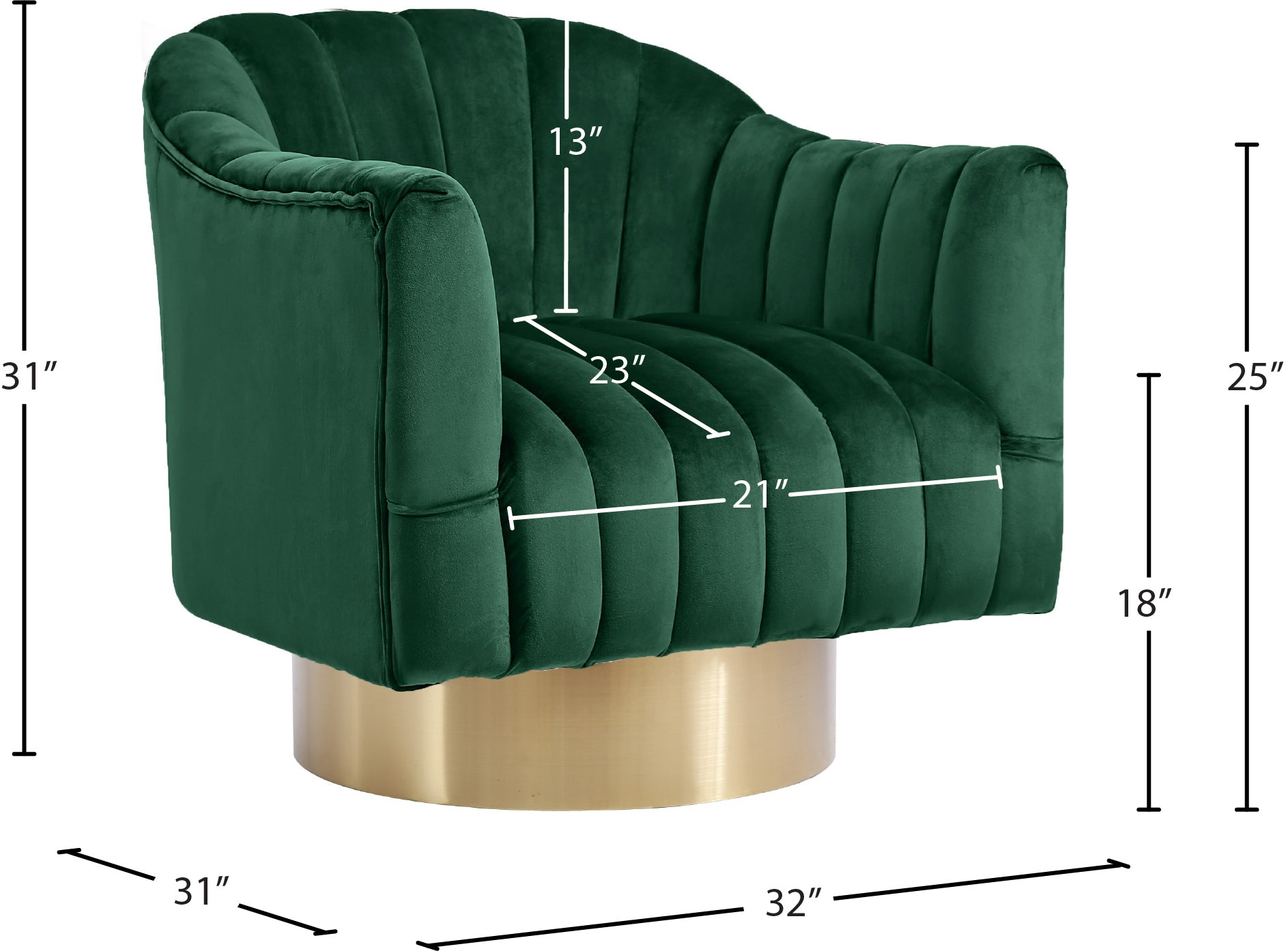 Farrah Velvet Upholstered Swivel Accent Chair