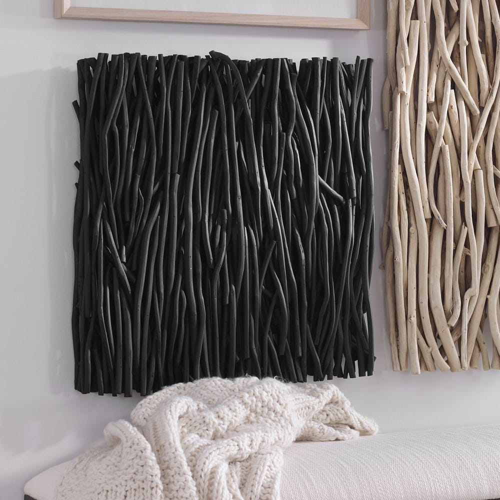 Gathered Teak Square Wood Wall Decor