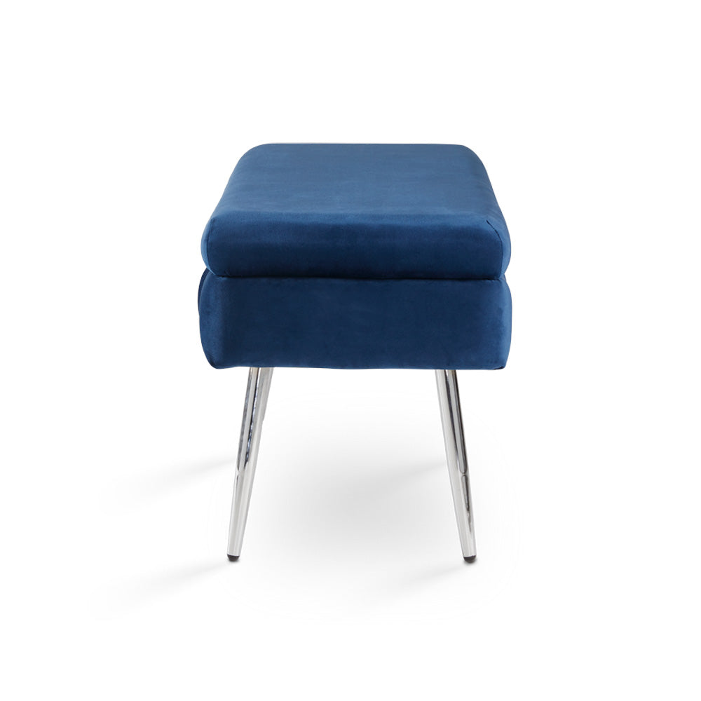 Marcella Storage Bench: Navy Blue