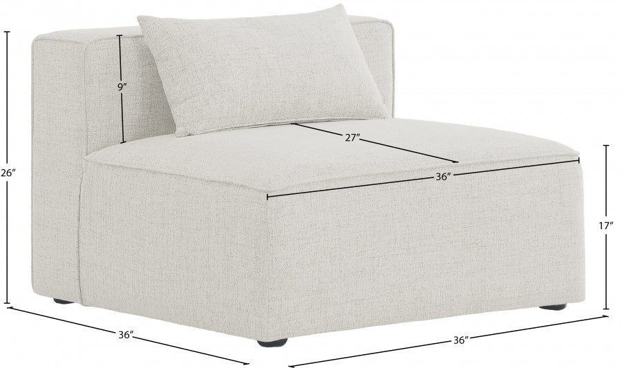 Cube Fabric Upholstered Armless Modular Chair