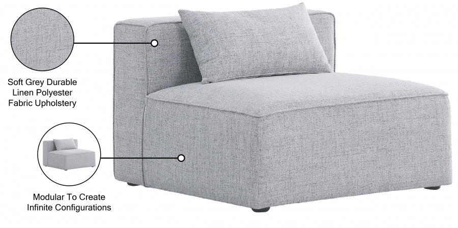 Cube Fabric Upholstered Armless Modular Chair