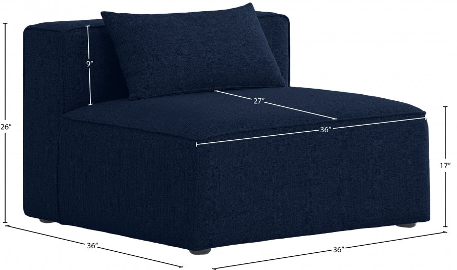Cube Fabric Upholstered Armless Modular Chair