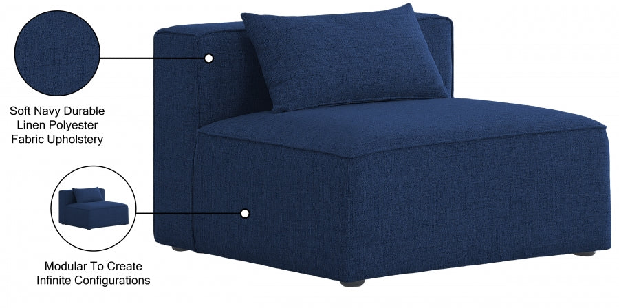 Cube Fabric Upholstered Armless Modular Chair