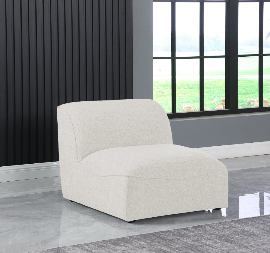 Miramar Linen Textured Fabric Upholstered Armless Modular Chair