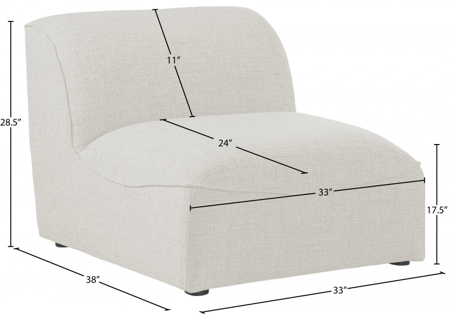Miramar Linen Textured Fabric Upholstered Armless Modular Chair