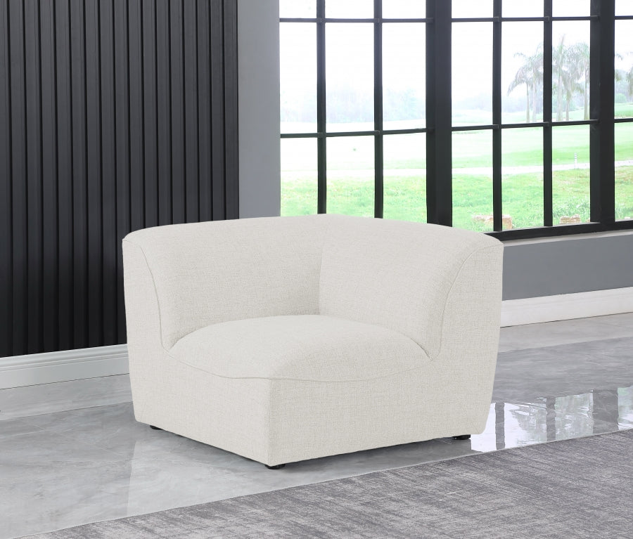Miramar Linen Textured Fabric Upholstered Corner Modular Chair