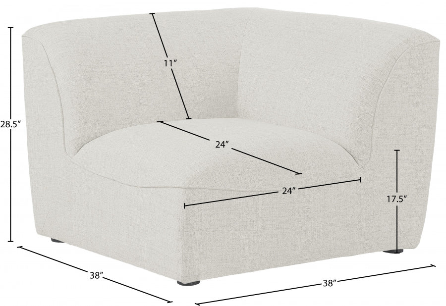 Miramar Linen Textured Fabric Upholstered Corner Modular Chair