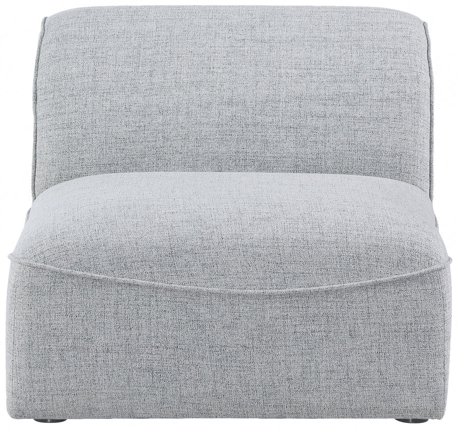 Miramar Linen Textured Fabric Upholstered Armless Modular Chair