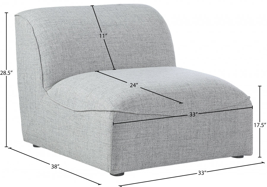 Miramar Linen Textured Fabric Upholstered Armless Modular Chair