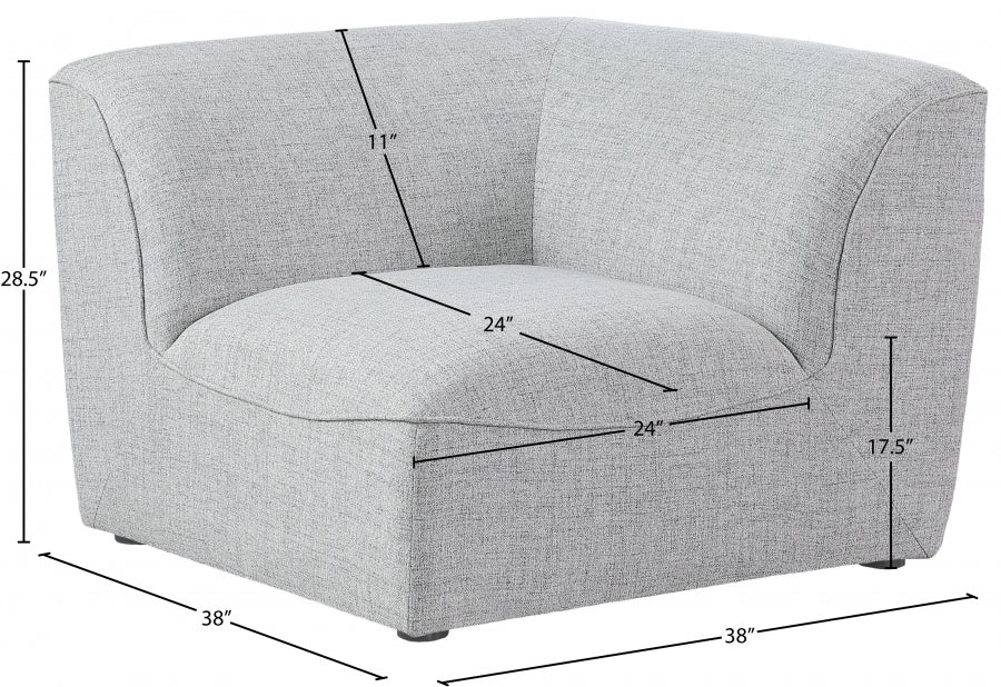 Miramar Linen Textured Fabric Upholstered Corner Modular Chair