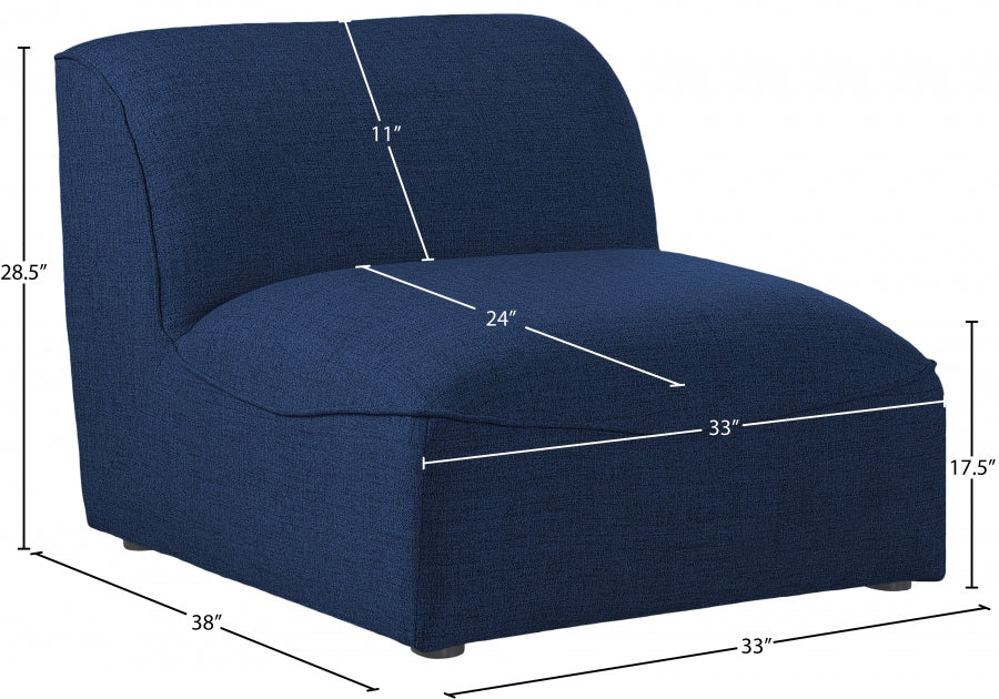 Miramar Linen Textured Fabric Upholstered Armless Modular Chair