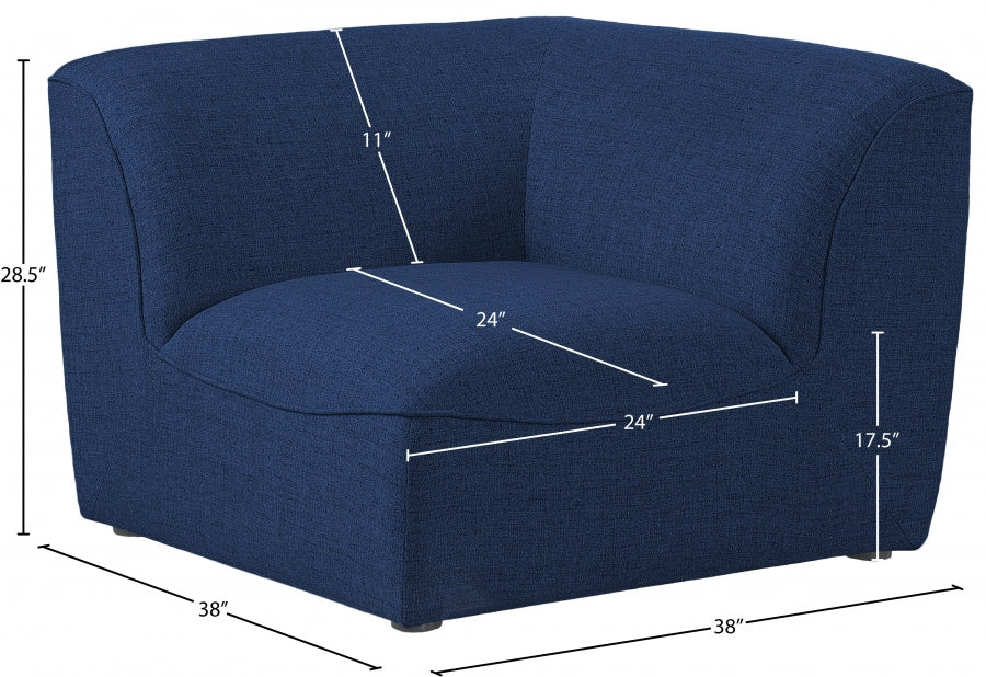 Miramar Linen Textured Fabric Upholstered Corner Modular Chair