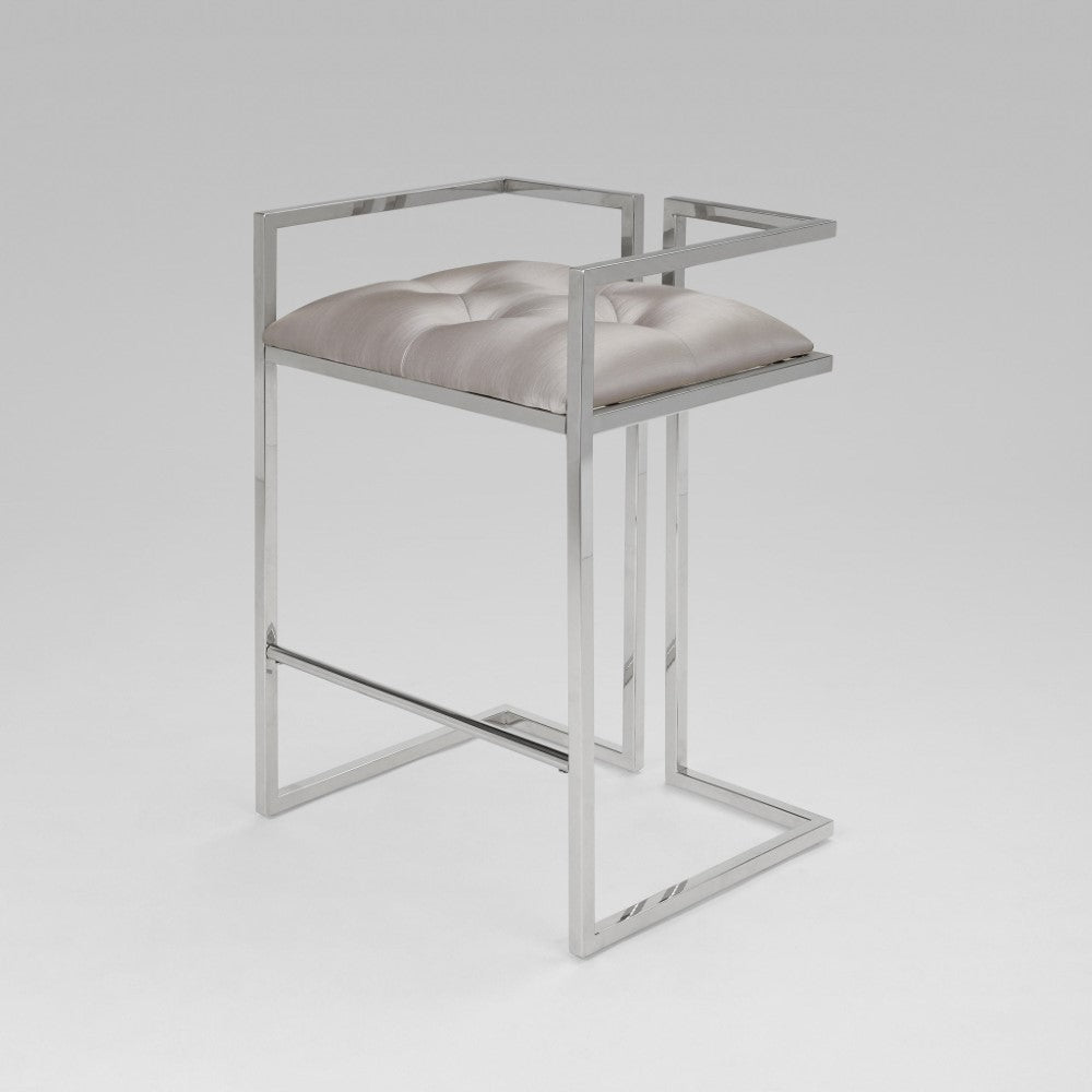 Coralie Counter Stool: Silver Satin