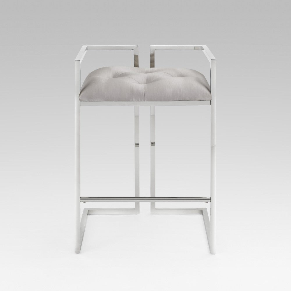 Coralie Counter Stool: Silver Satin