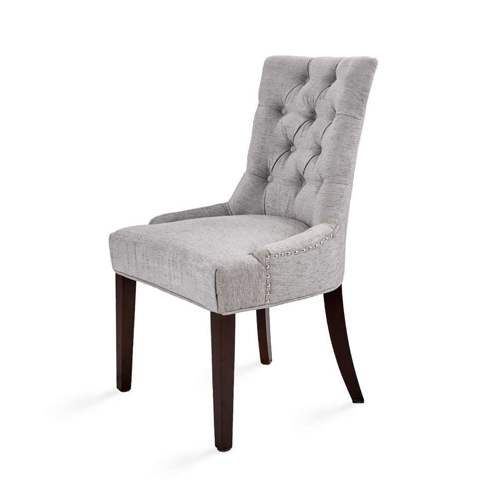 Chaise de salle à manger Petra en lin platine