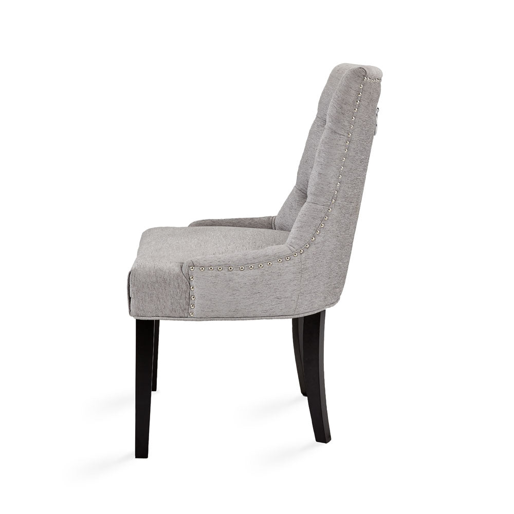 Chaise de salle à manger Petra en lin platine