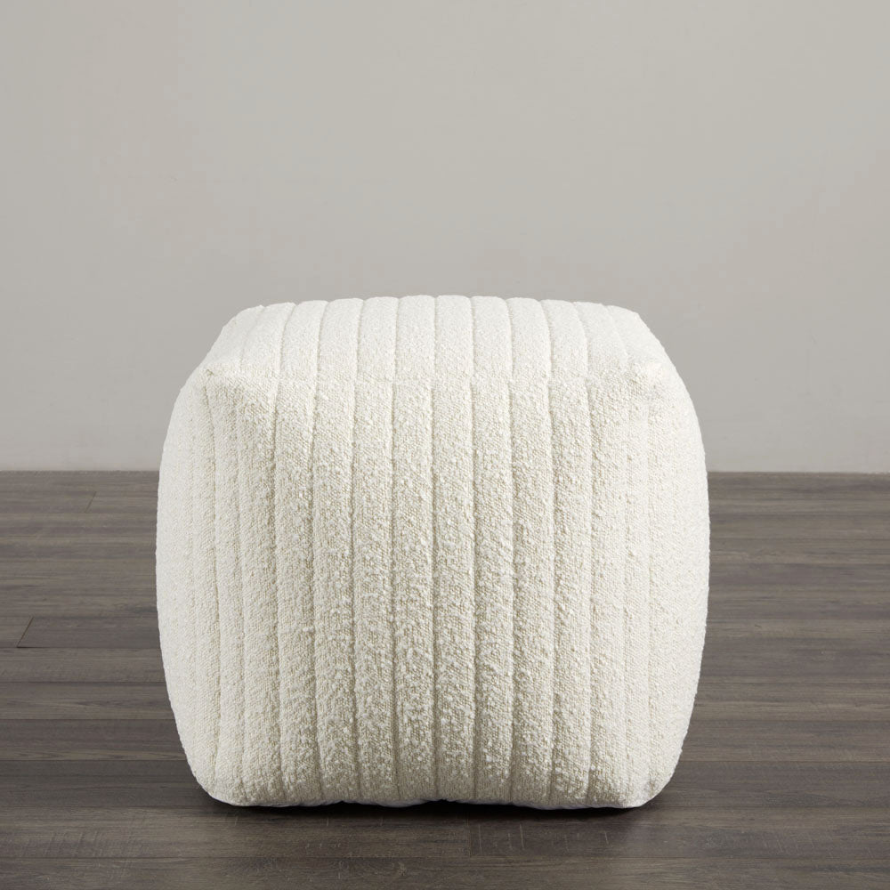 Channel Square Ottoman: White