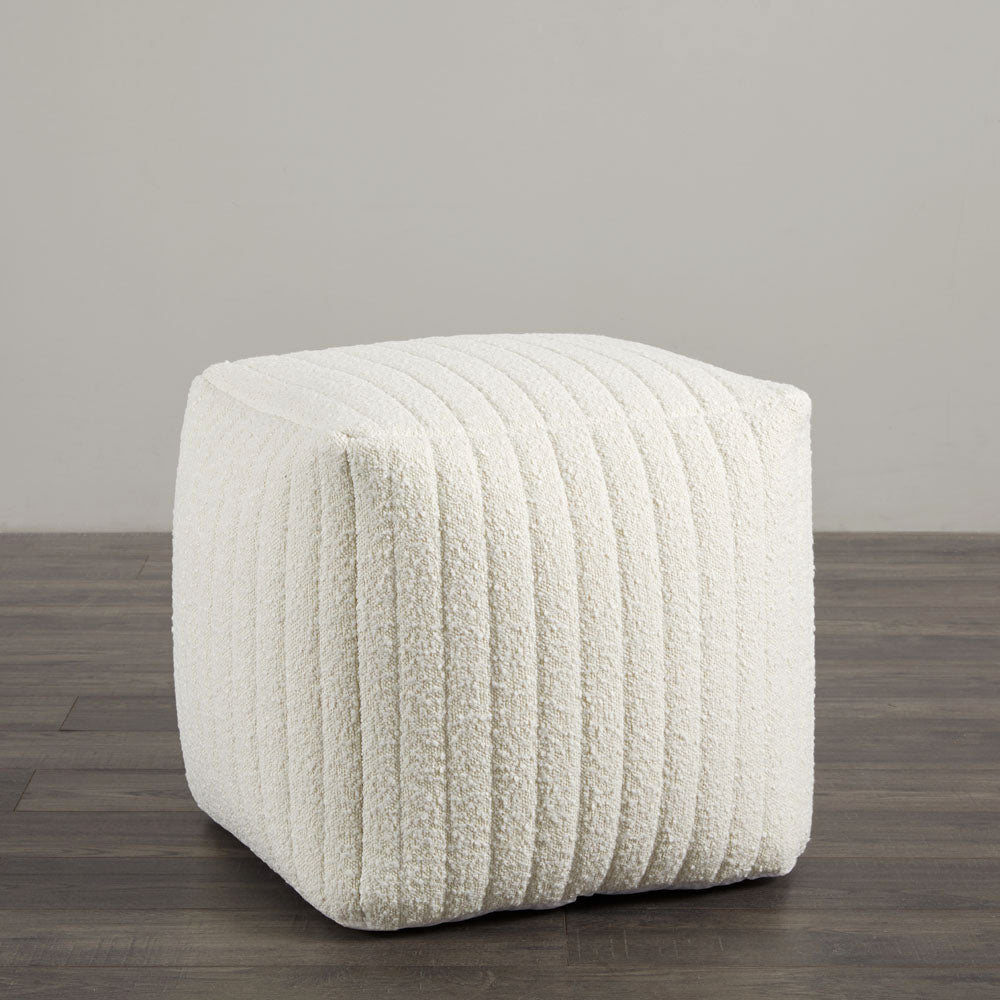Channel Square Ottoman: White