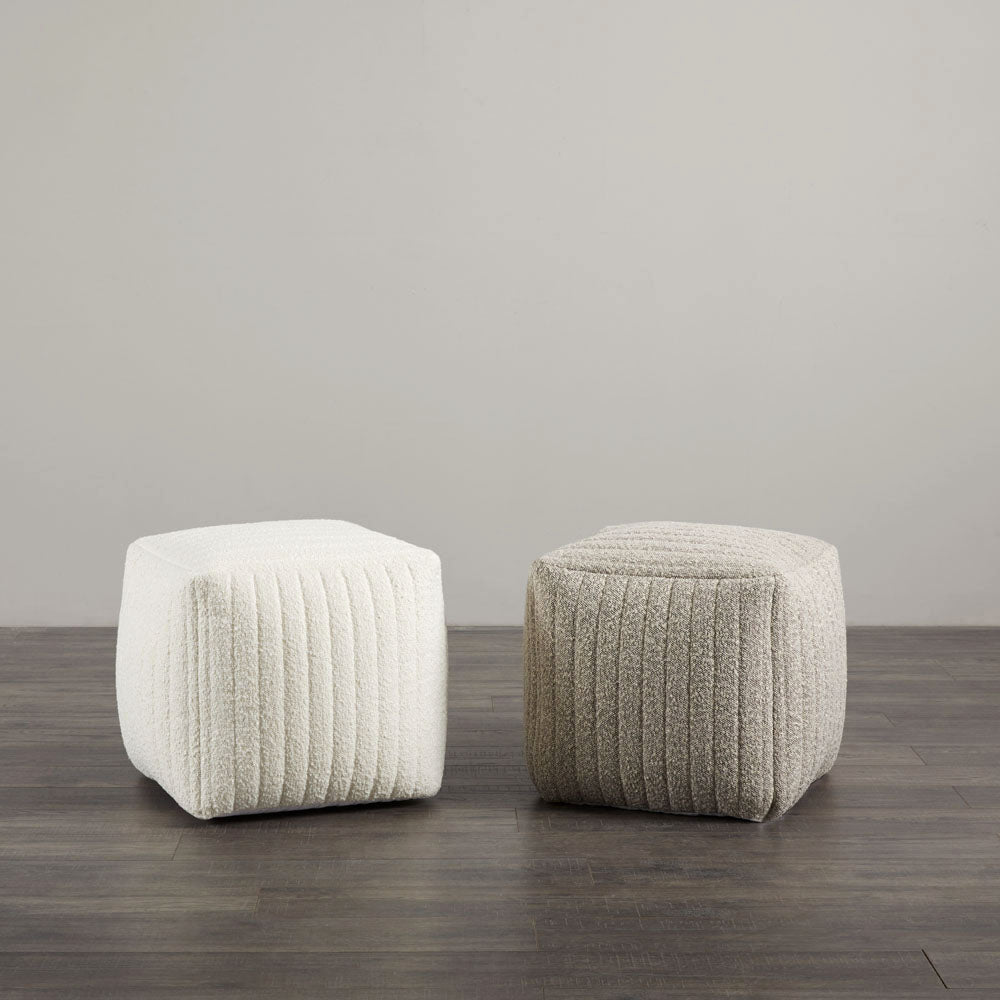 Channel Small Square Ottoman: Taupe