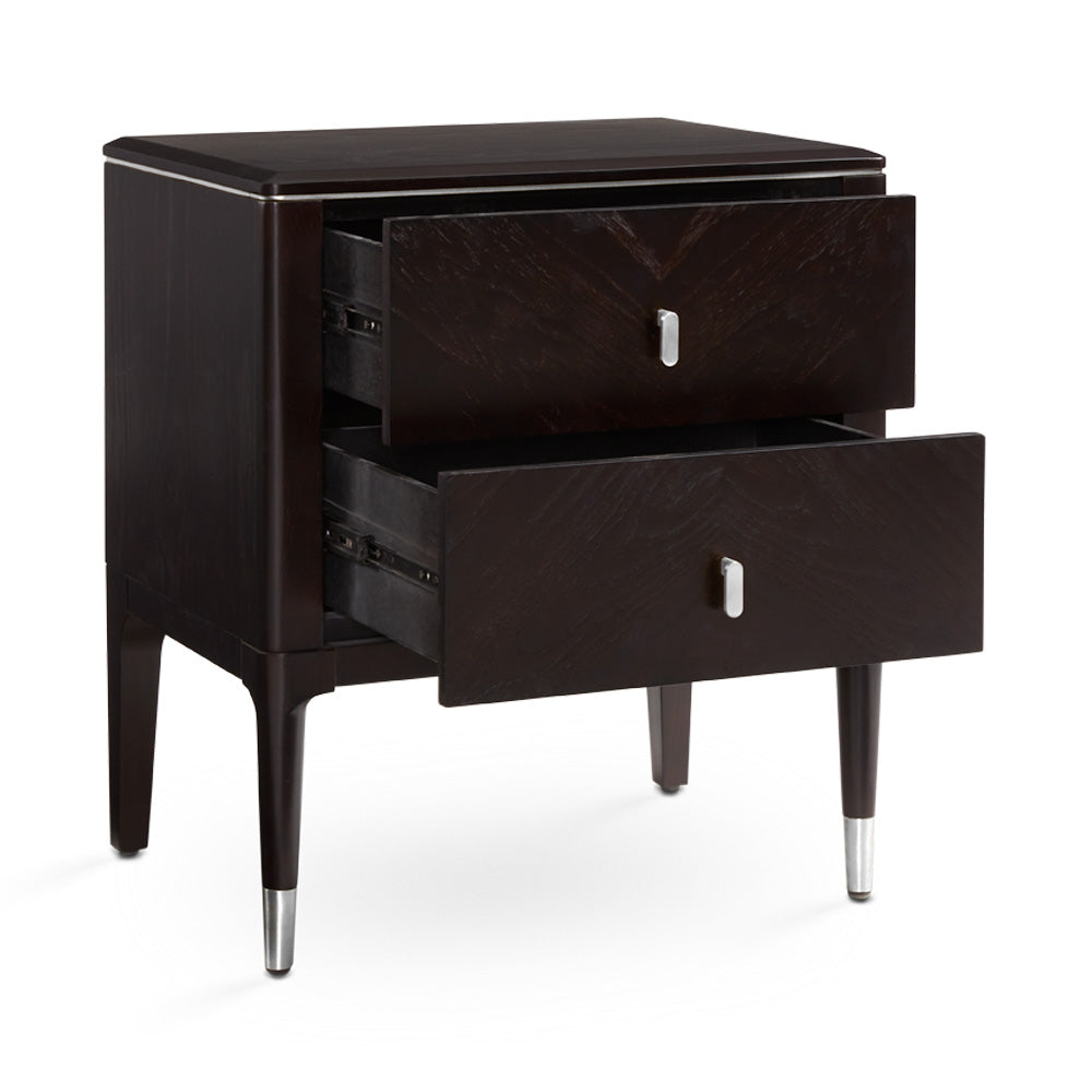 Colette Nightstand: Silver