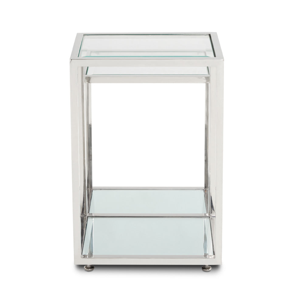 Table d'appoint argentée à plusieurs niveaux