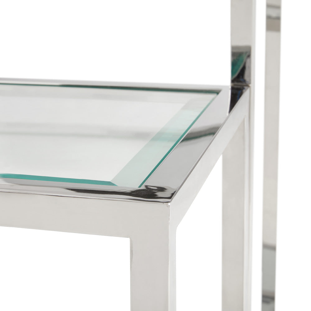 Table d'appoint argentée à plusieurs niveaux