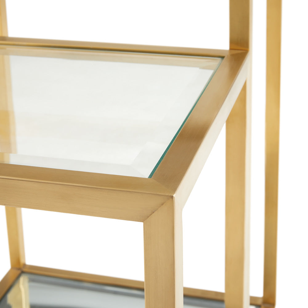Table d'appoint dorée à plusieurs niveaux