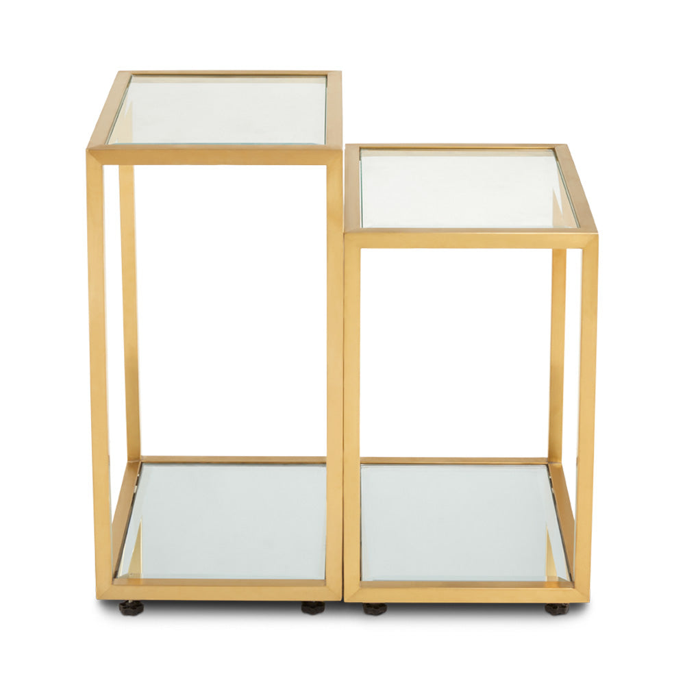 Table d'appoint dorée à plusieurs niveaux